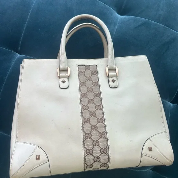 Gucci Cream and Brown Tote Bag - Picture 5 of 6